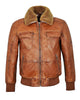 Glowrexs Mens Aviator Shearling Bomber jacket