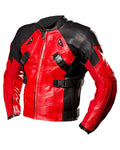 Glowrexs Armored Red and Black Deadpool Biker Jacket