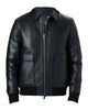 Glowrexs Men’s Black Bomber Style Leather Jacket