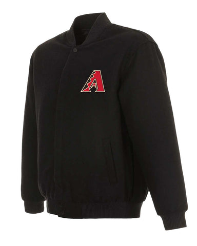 Glowrexs Arizona Diamondbacks Bomber Black Wool Jacket