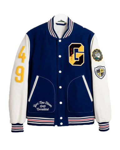 Glowrexs Gant The Gant Spring Blue and White Letterman Jacket
