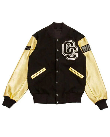 Glowrexs Beyonce Opening Ceremony Letterman Black and Golden Jacket