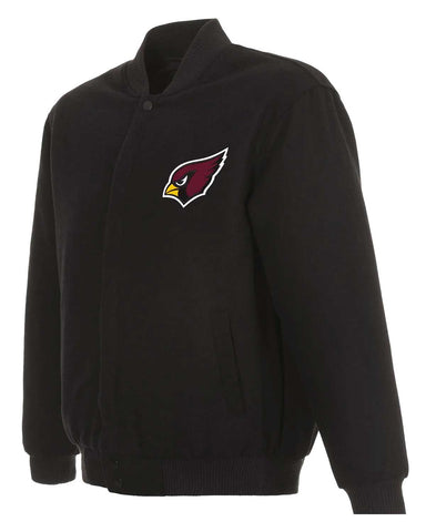 Glowrexs Arizona Cardinals Bomber Black Wool Jacket