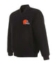 Glowrexs Cleveland Browns Bomber Black Wool Jacket