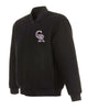 Glowrexs Colorado Rockies Bomber Black Wool Jacket
