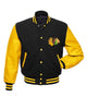 Glowrexs Chicago Blackhawks NHL Black and Yellow Varsity Jacket