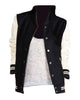 Glowrexs Women’s Cream and Black Varsity Jacket