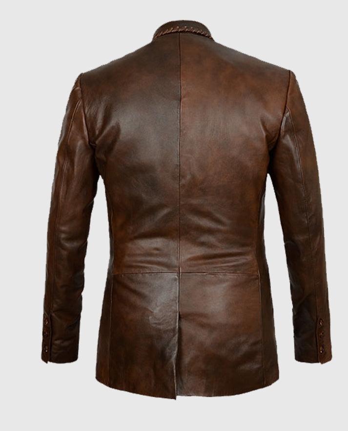 Men's Spanish Medieval Brown Leather Blazer