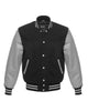 Glowrexs Black and Grey Men's Varsity Letterman Jacket