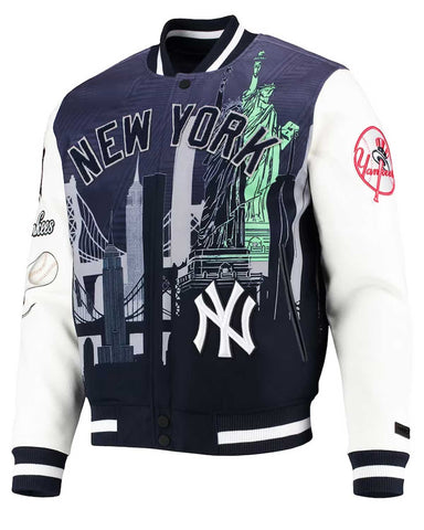 Glowrexs New York Yankees Pro Standard Remix Full-Zip Varsity Jacket