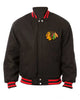 Glowrexs Chicago Blackhawks Bomber Black Wool Jacket