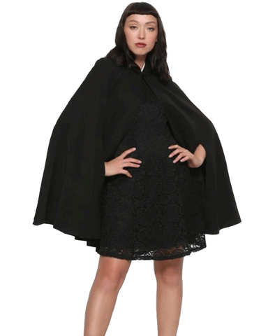 Glowrexs Veronica Lodge Black Halloween Hooded Cape