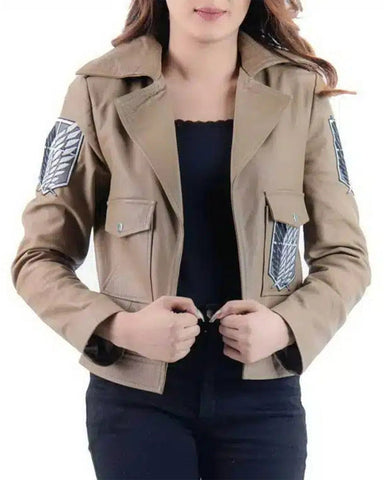 Glowrexs Attack On Titan Survey Corps Women Leather Jacket