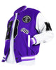 Glowrexs B Patch Letterman with Leather Look Sleeves