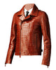 Glowrexs Croc Alligator Motorcycle Leather Jacket