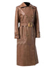 Glowrexs Womens Brown Double Breasted Trench Coat