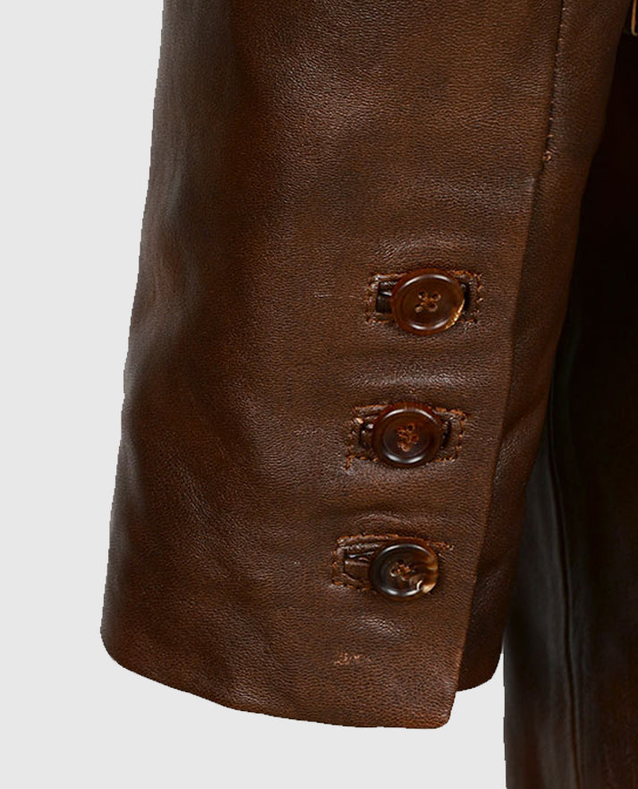 Men's Spanish Medieval Brown Leather Blazer