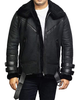 Glowrexs Men's B3 Bomber - RAF Aviator Real Sheepskin Leather Jacket