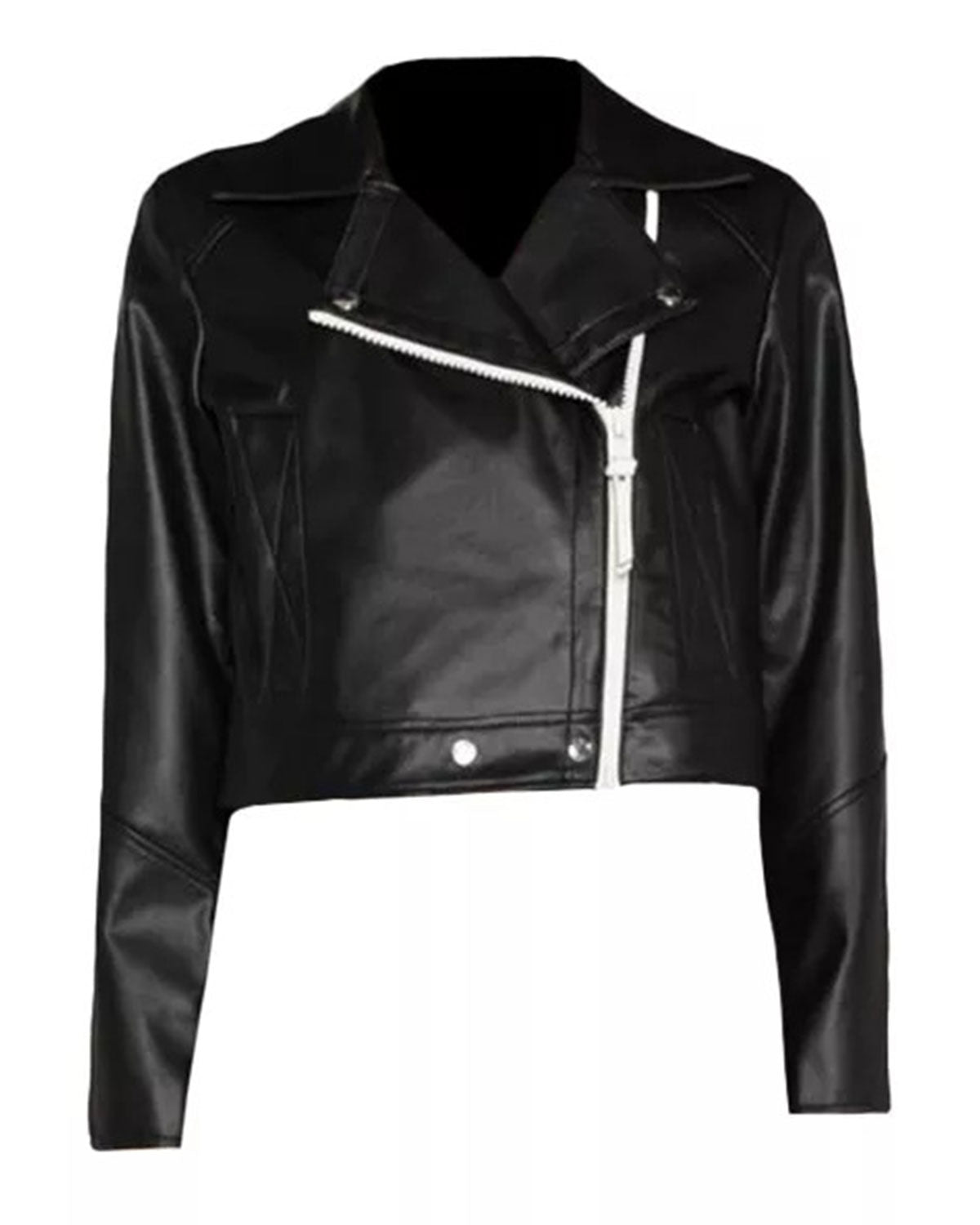 Glowrexs Cropped Biker Jacket Womens