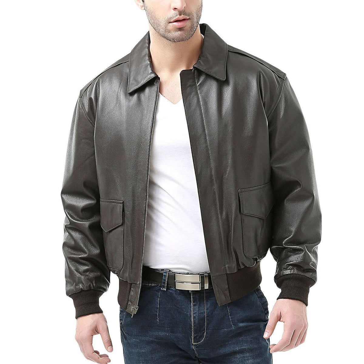 Men's Leathers A-2 Leather Flight Bomber Jacket