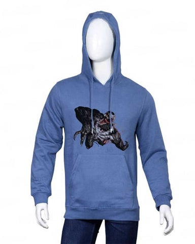 Glowrexs Halloween Venom Printed Blue Hoodie