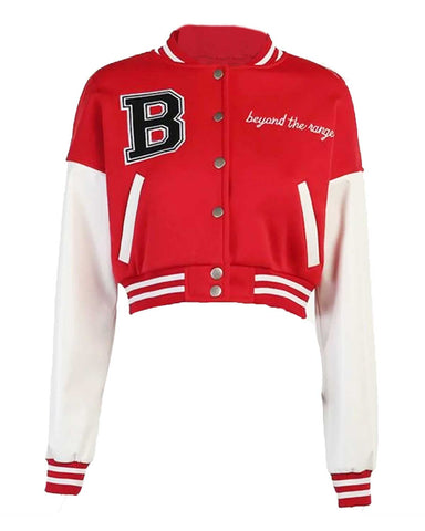 Glowrexs Beyond The Range Cropped Letterman Jacket