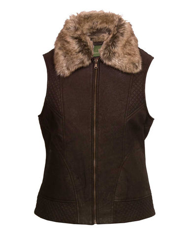 Glowrexs Lucy Women’s Brown Leather Gilet