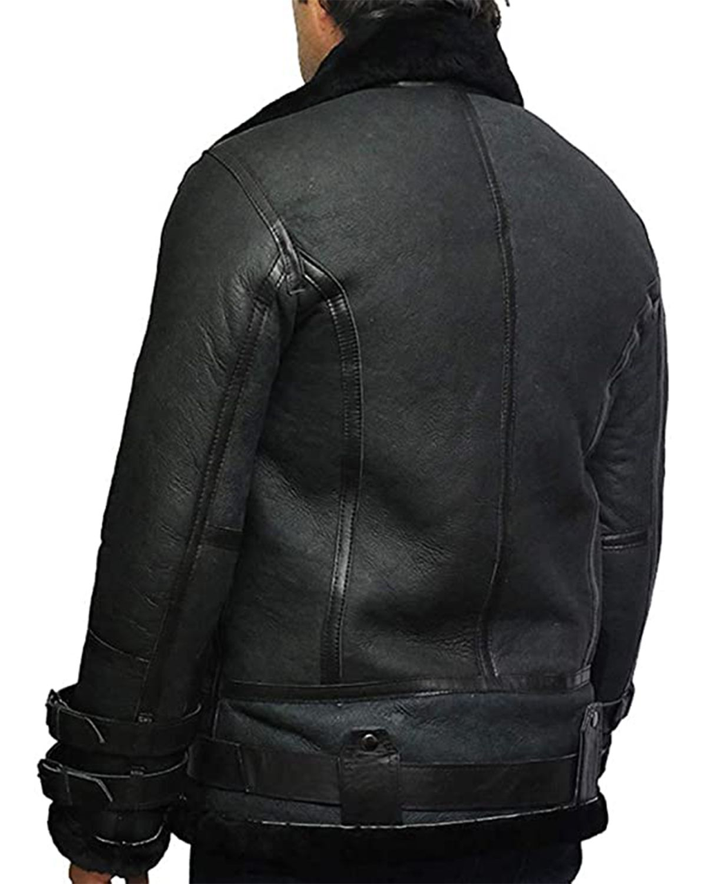 Glowrexs Men's B3 Bomber - RAF Aviator Real Sheepskin Leather Jacket
