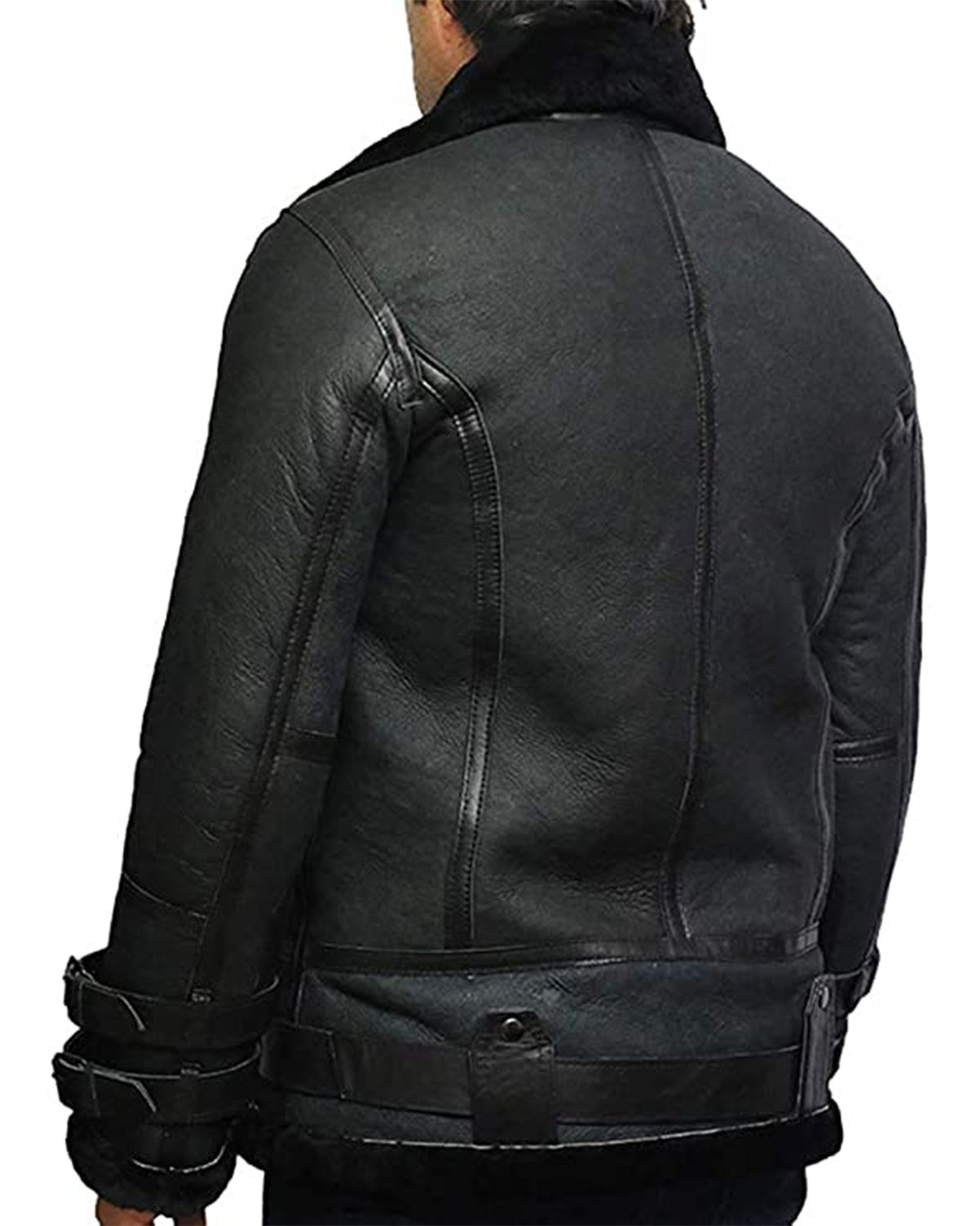 Glowrexs Men's B3 Bomber - RAF Aviator Real Sheepskin Leather Jacket