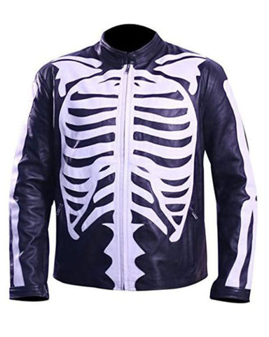 Glowrexs Halloween Skeleton Leather Jacket