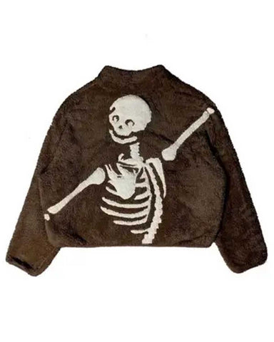 Glowrexs Skeleton Hug Halloween Brown Sweater