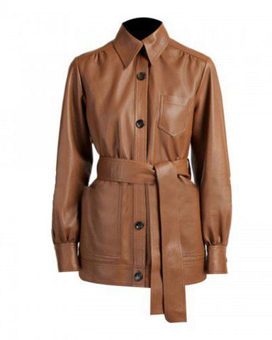Glowrexs Womens Brown Short Belted Trench Coat