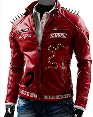 Glowrexs I Am Venomous Last Bite Snake Danger Studded Halloween Jacket