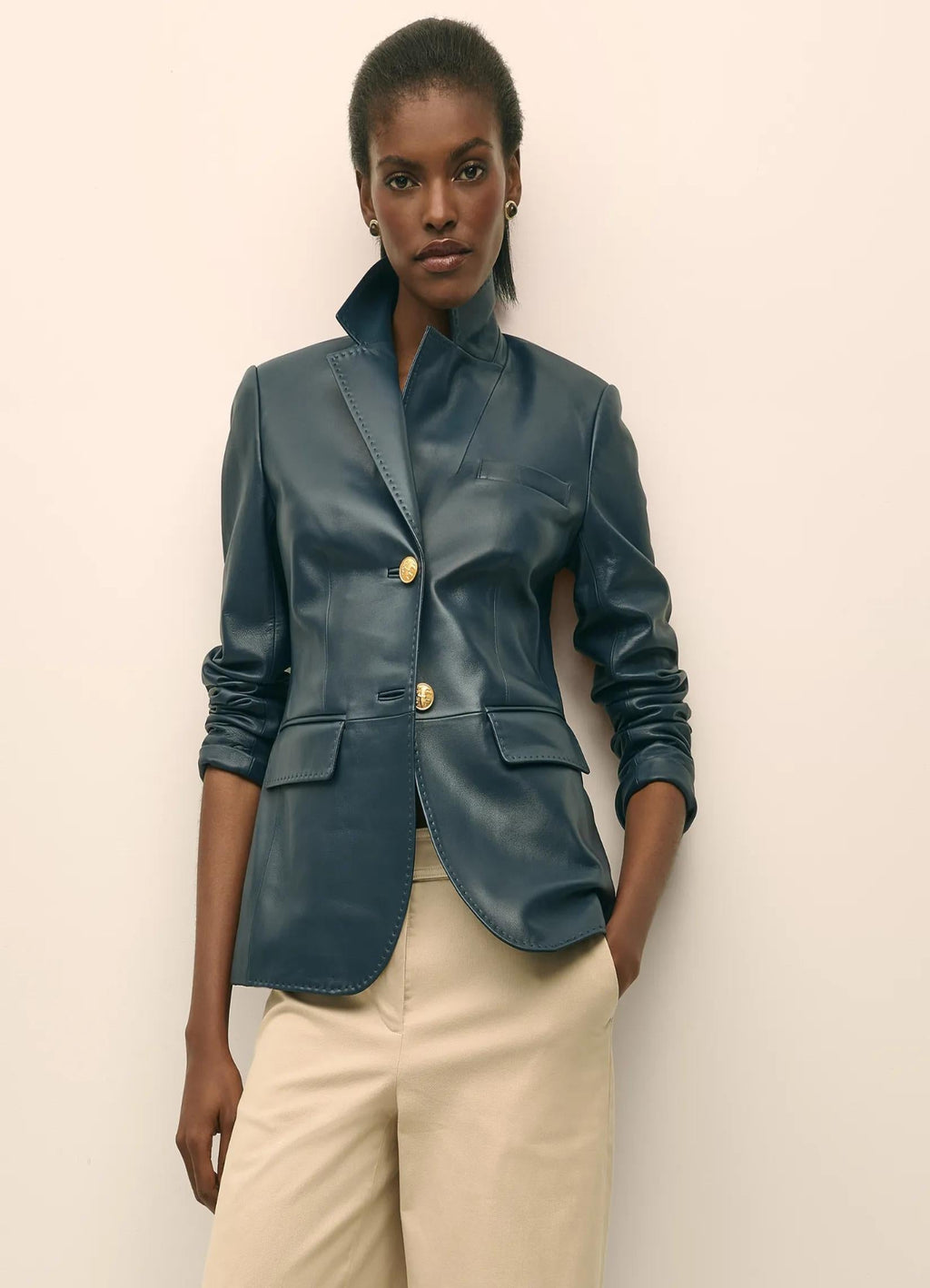 Glexo Leather Blazer For Womens