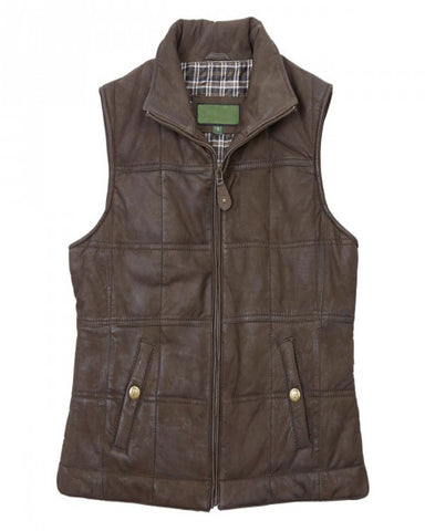 Glowrexs Women’s Brown Stylish Leather Gilet
