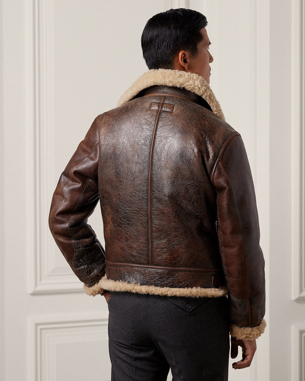 Men's Leather Shearling Jacket