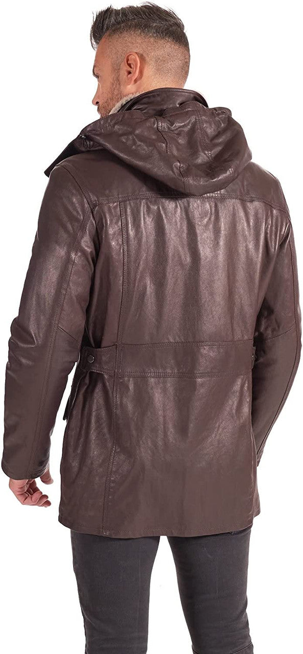 Men's Brown Vintage Leather Coat