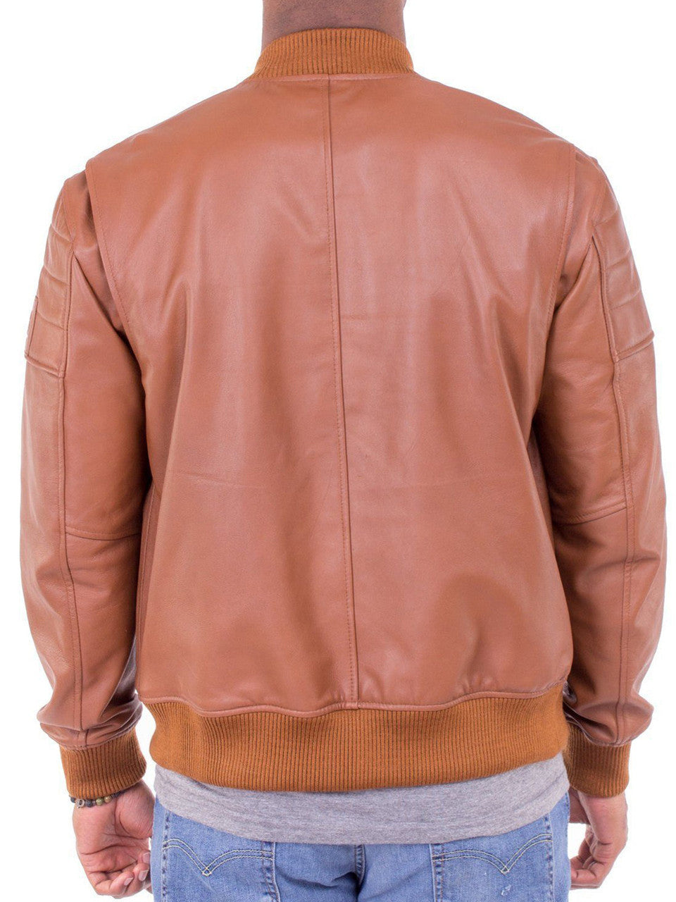 Mens Biker Bomber Leather Jacket