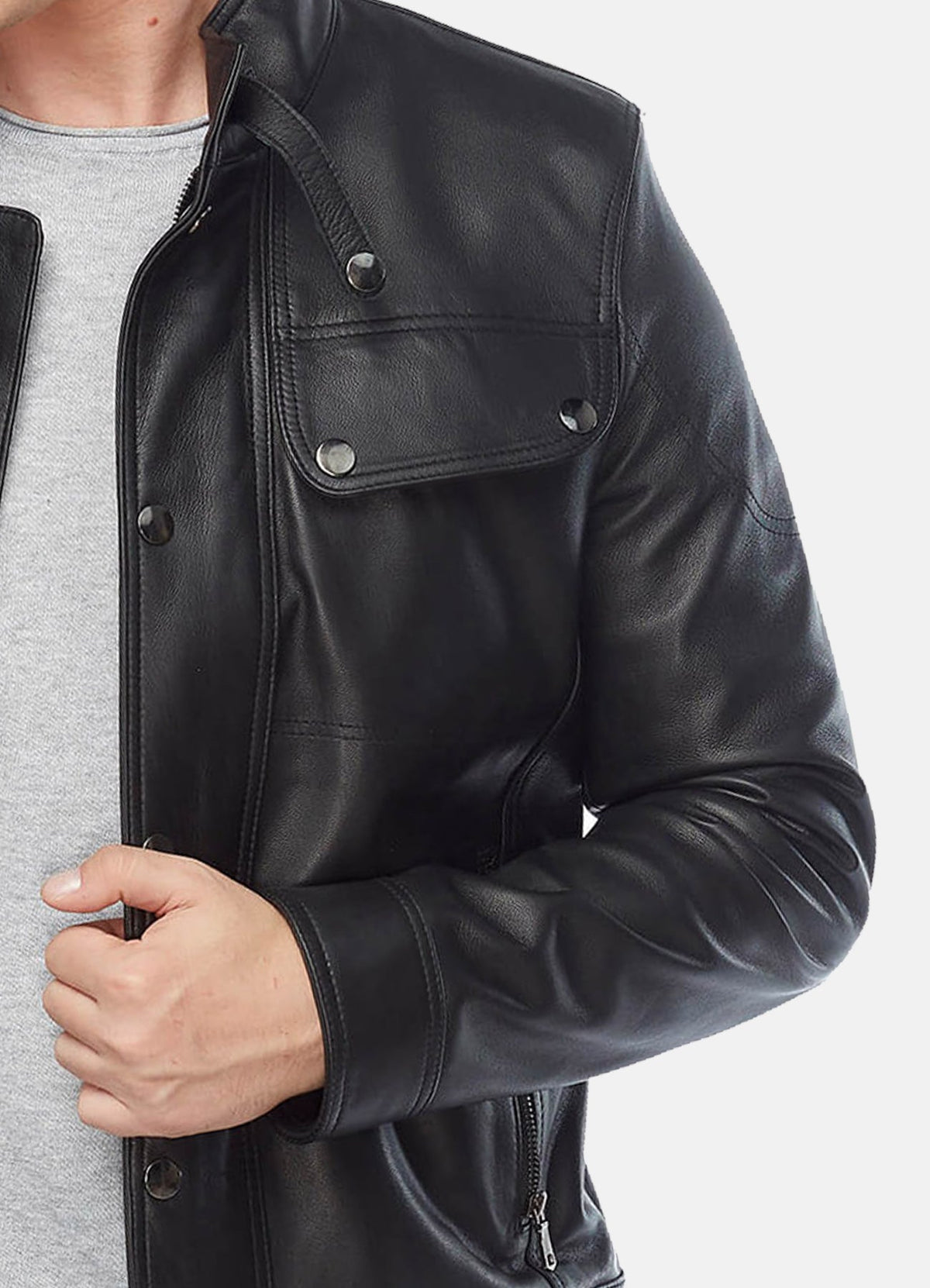 Mens Soft Black Leather Jacket