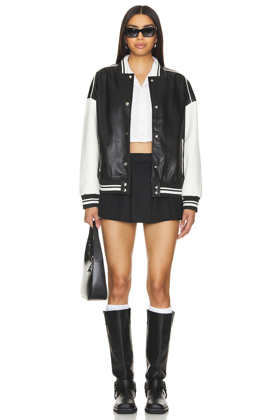 Parker Real Leather Letterman Varsity Jacket