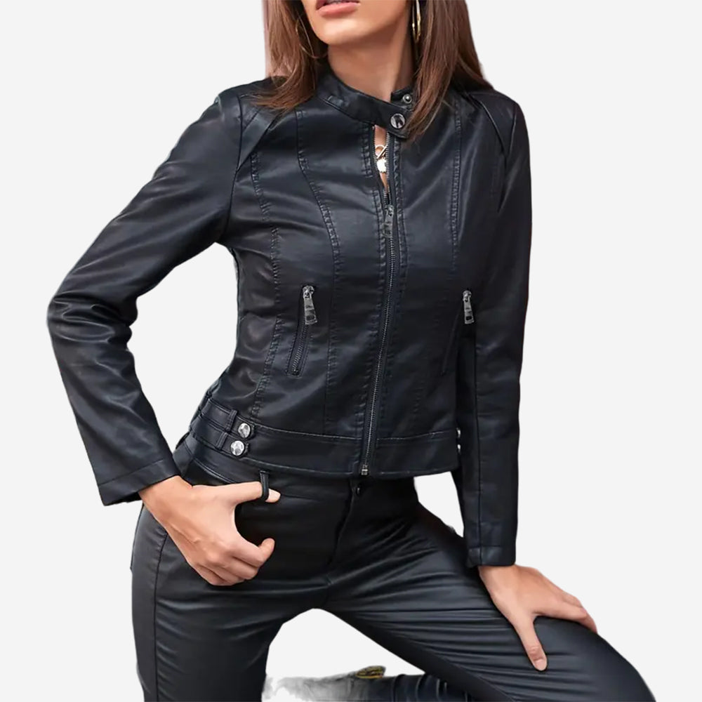 Womens Unique Black Leather Jacket