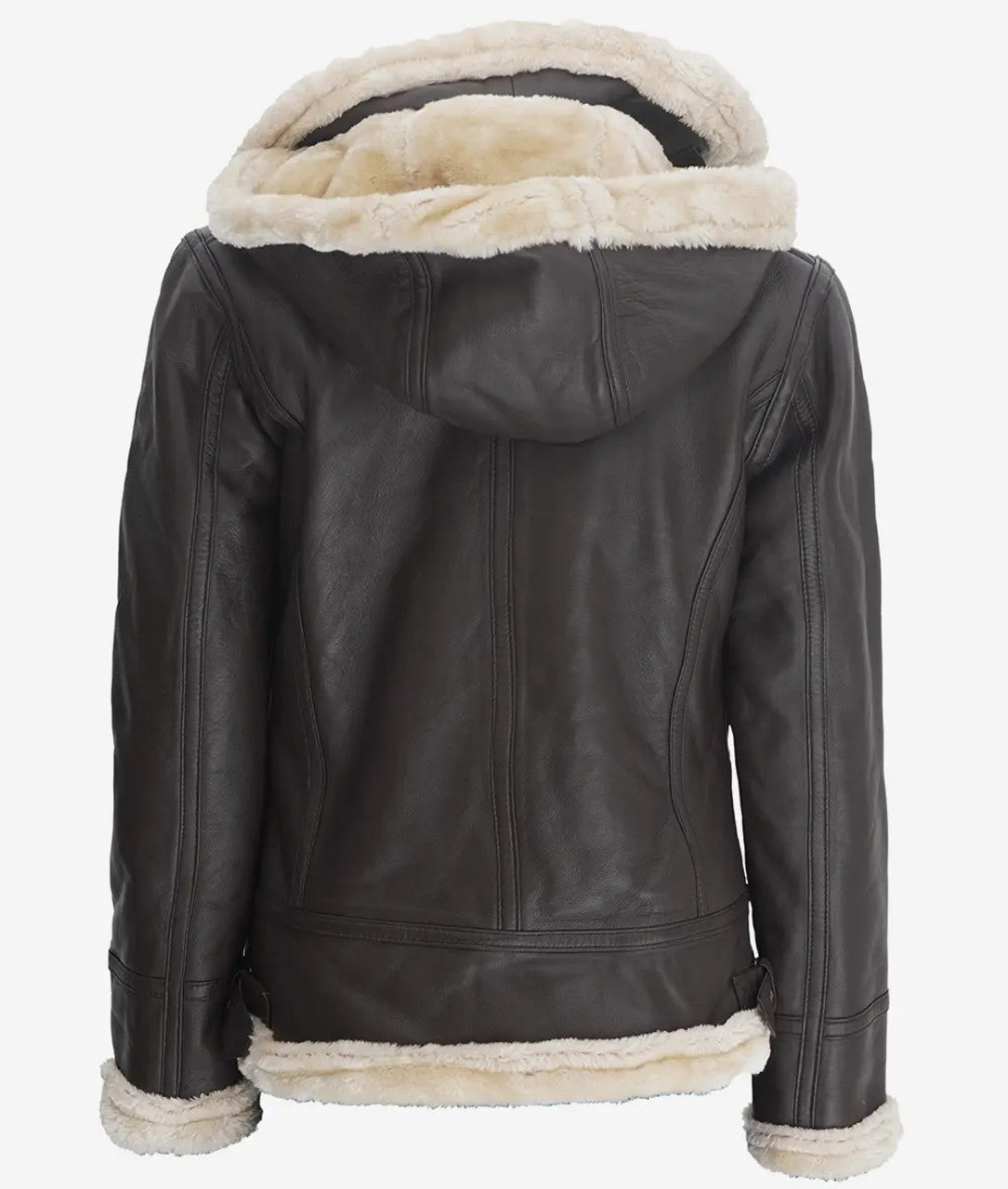 Womens Dark Brown Shearling Leather Jacket