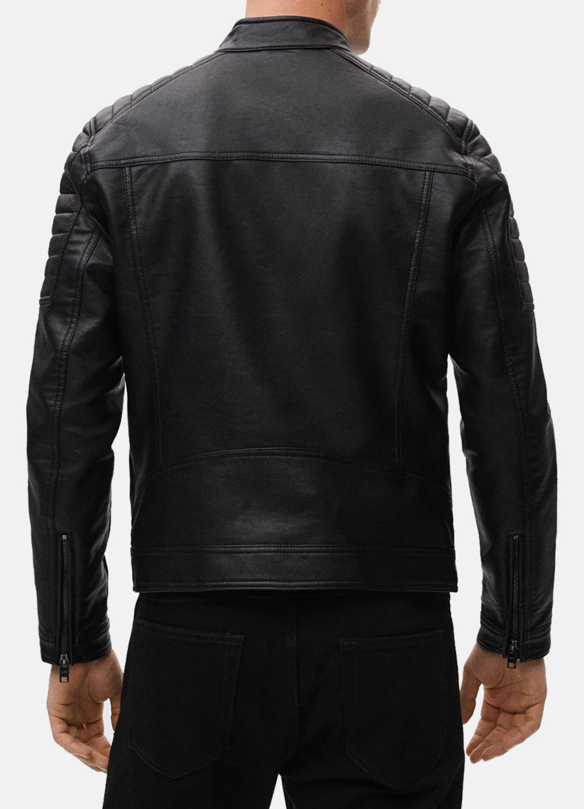 Mens Black Jade  Biker Leather Jacket