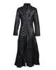 Glowrexs Women's Black Long Length Real Sheepskin Leather Gothic Coat