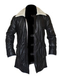 Glowrexs Bane Coat Black Genuine Real Leather Coat Batman Dark Knight Shearling