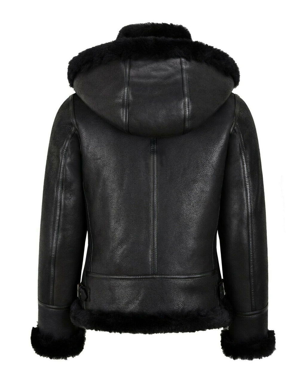 Glowrexs Women's B3 Bomber Hooded Classic Shearling Jacket