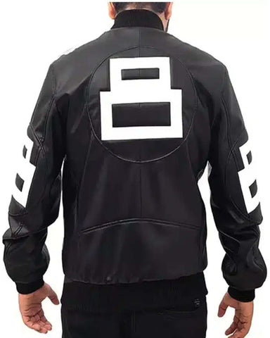 Glowrexs 8 Ball Leather Bomber Jacket