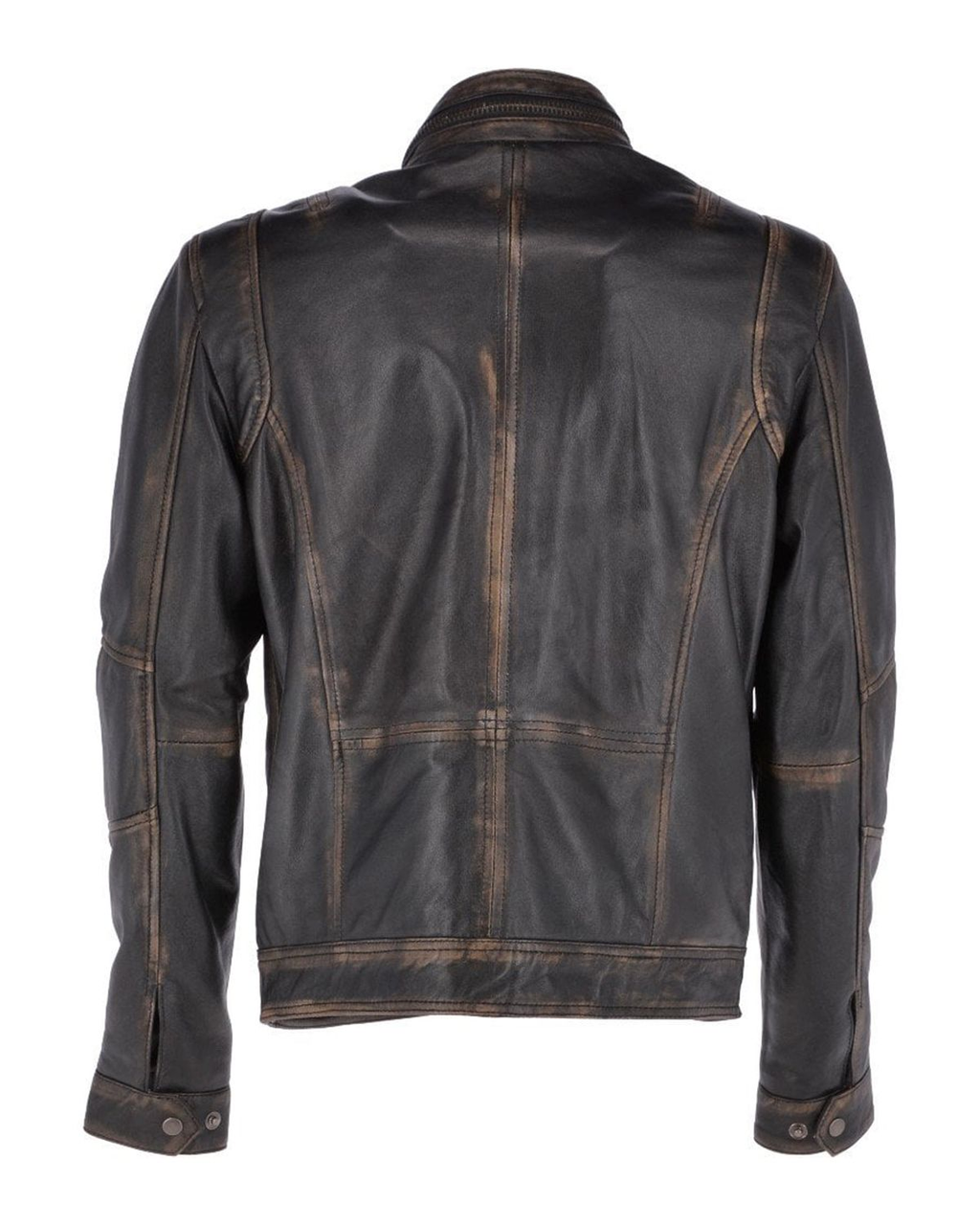 Glowrexs Men's Seven Pocket Biker Real Leather Jacket
