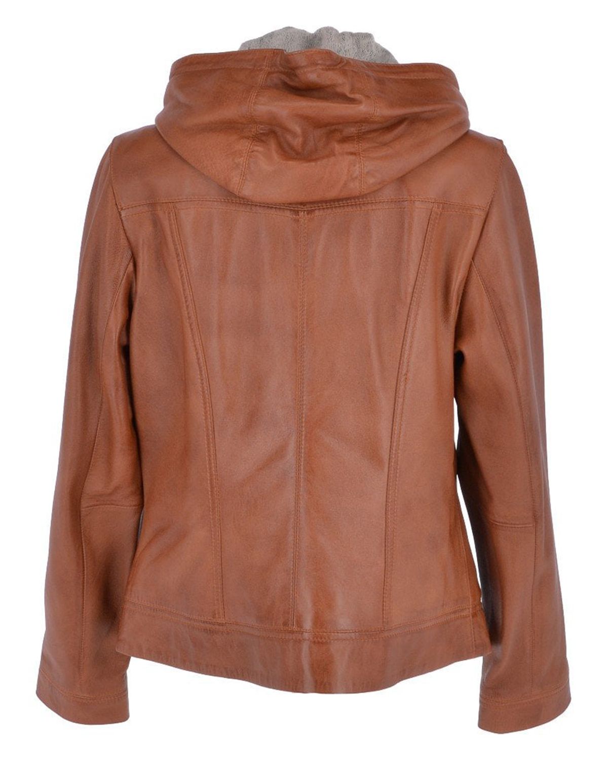 Glowrexs Women's Two-In-One Leather Hooded Jacket