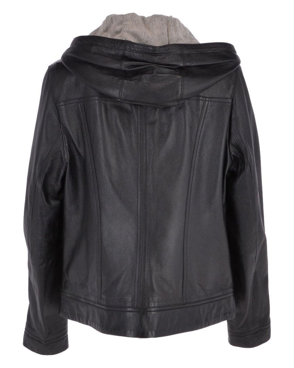 Glowrexs Women's Two-In-One Leather Hooded Jacket